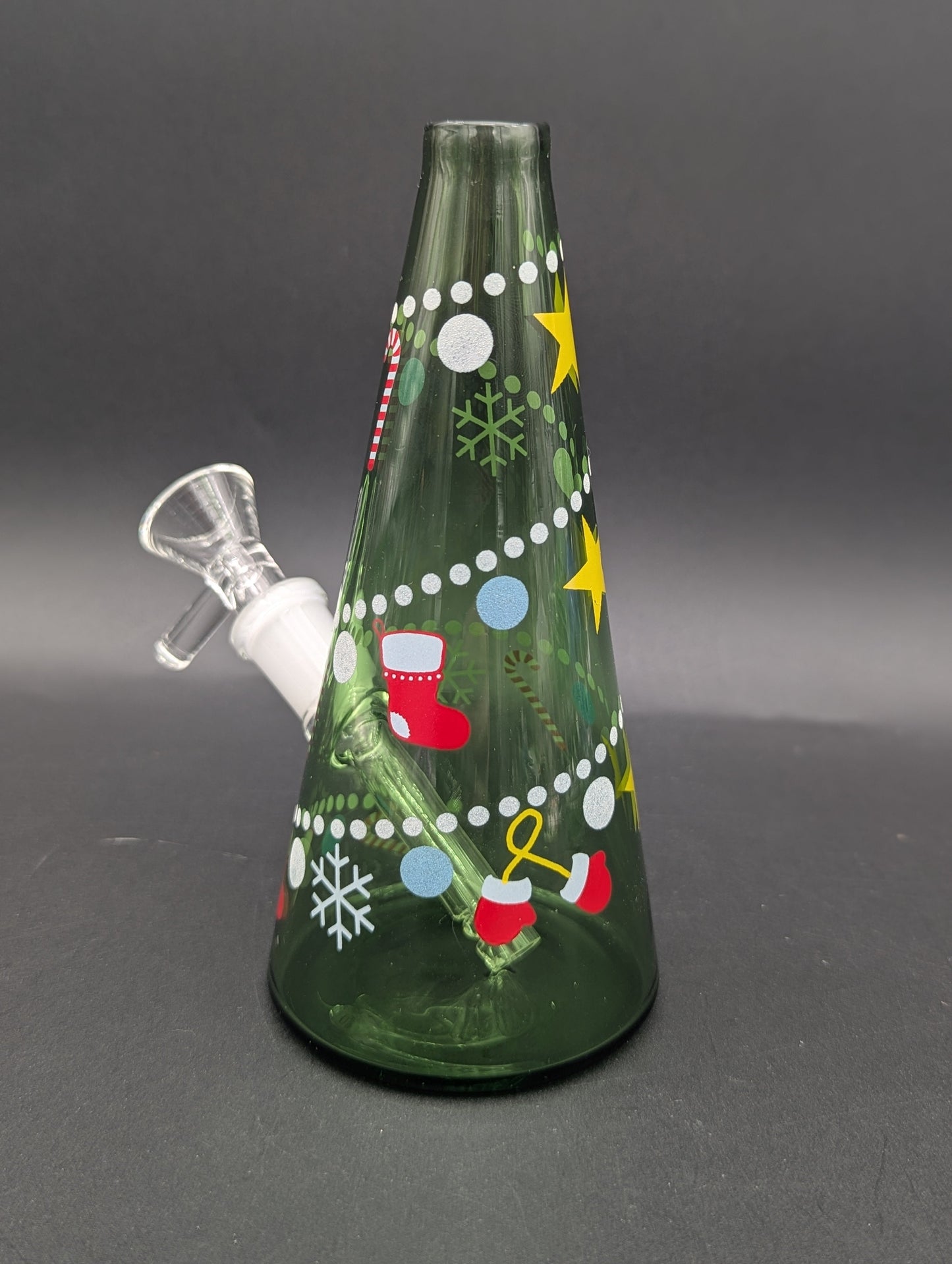 Christmas Tree 6" Cone Shaped Bubbler-Avernic Smoke Shop