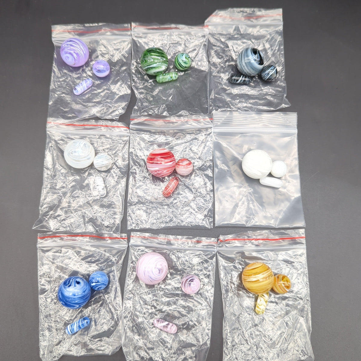 Color Swirl Marble + Pill Set for Terp Slurpers-Meech Madness Smoke Shop