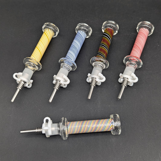 Color Swirl Mini Glass Nectar Collector-Meech Madness Smoke Shop