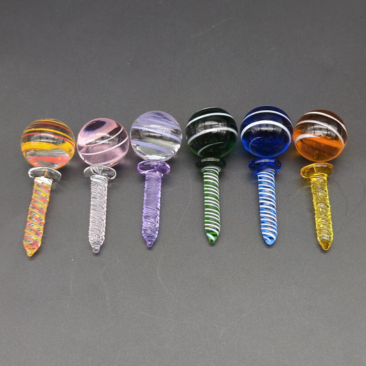 Color Swirl Terp Slurper Screw & Marble Set | 2pc-Meech Madness Smoke Shop