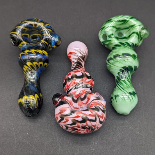 Color Twist Spoon Pipe - Reading Glass Militia-Meech Madness Smoke Shop