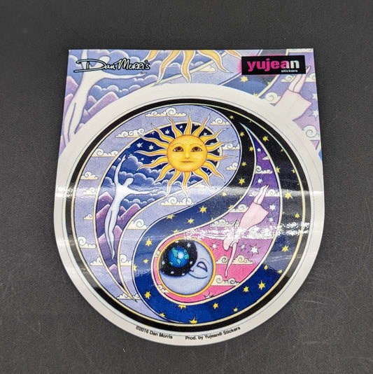 Dan Morris Celestial Yin Yang Round Sticker | 4.5"-Avernic Smoke Shop