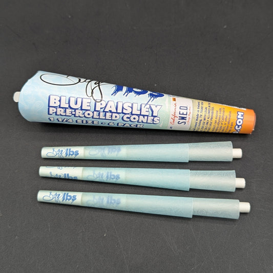 Dogg Lbs Blue Paisley Cones 1 1/4 - 6pk-Meech Madness Smoke Shop