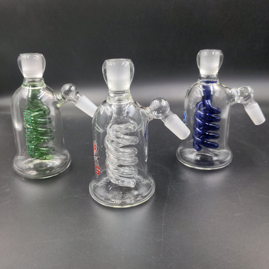 Double-Coil Diffuser Ash Catchers - 14mm 45 Degrees-Avernic Smoke Shop