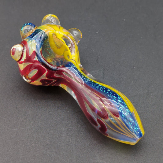 Dual Color Dichro Pipe w/ Studs-Avernic Smoke Shop