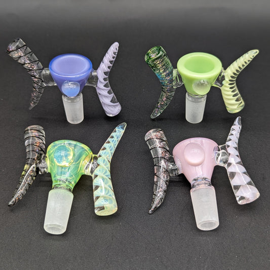 Dual Handle Worked Glass 14mm Slides-Avernic Smoke Shop