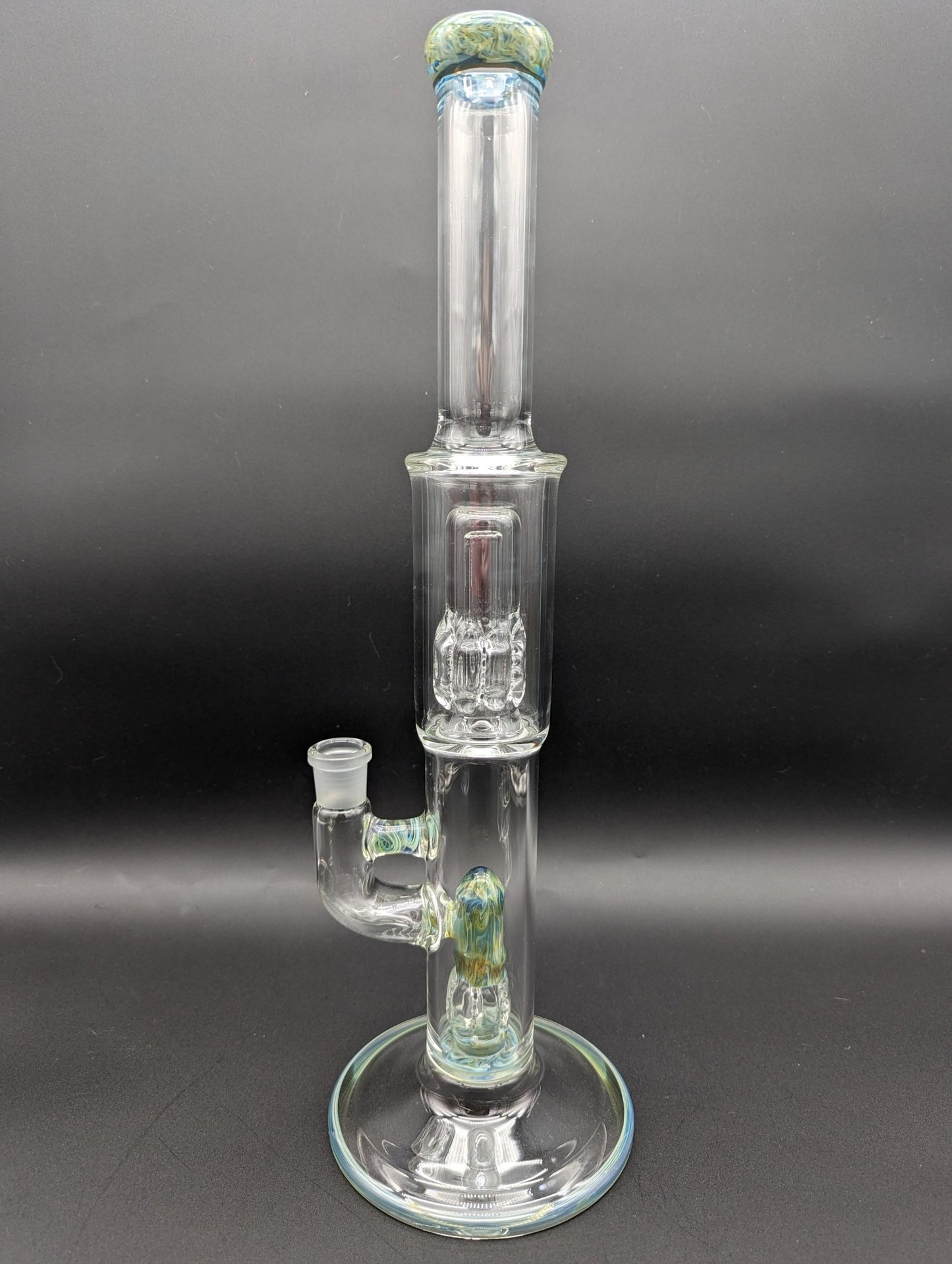 Dual Perc Straight Tube Bongs - Fire Within Glass - Meech Madness Smoke Shop