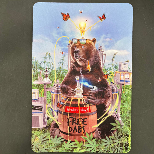 "Free Dabs Bear" Dab Mat By StonerDays | 8" x 12"-Avernic Smoke Shop
