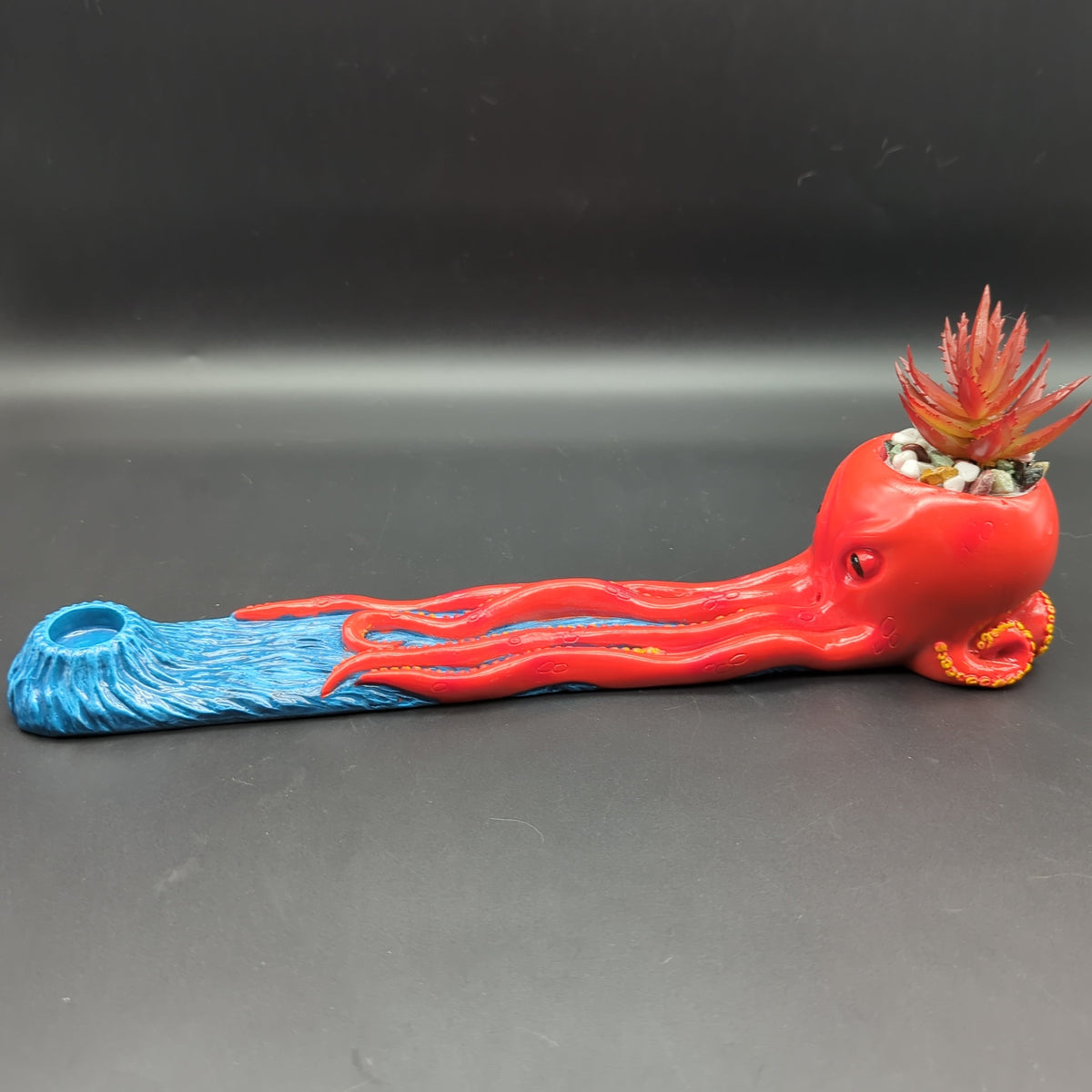 Fujima Octopus Incense Burner w/ Faux Plant | 12.5"-Avernic Smoke Shop
