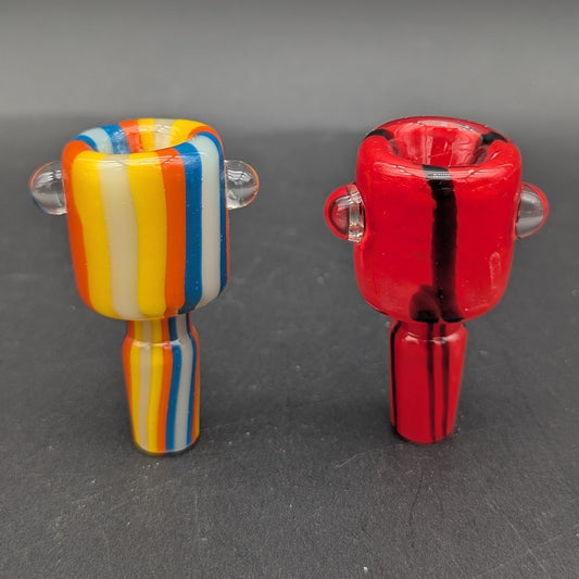 Fully Worked Multi Color Bowl w/ Studs 14mm-Meech Madness Smoke Shop