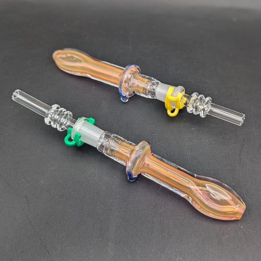 Fumed Glass Honey Dab Straw - Meech Madness Smoke Shop