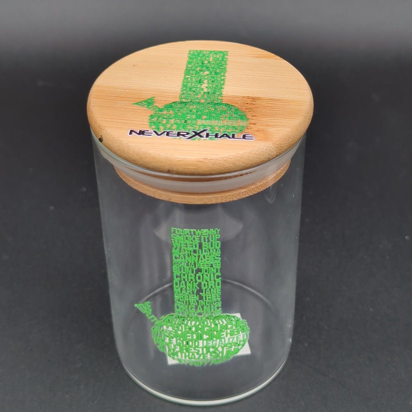 Glass Flower Storage Jars w/ Wooden Lid-Avernic Smoke Shop