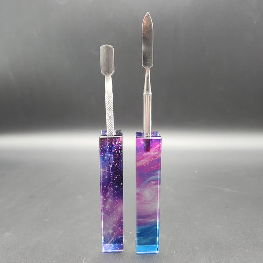 Glass Galaxy Handle Dab Tools-Meech Madness Smoke Shop