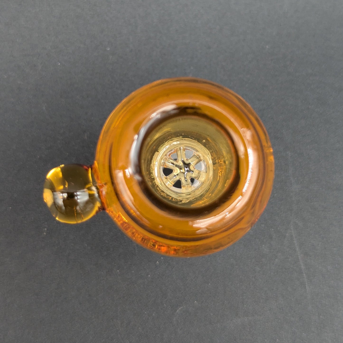 Glass Herb Slide w/ Thick Handle and Screen 14mm Male