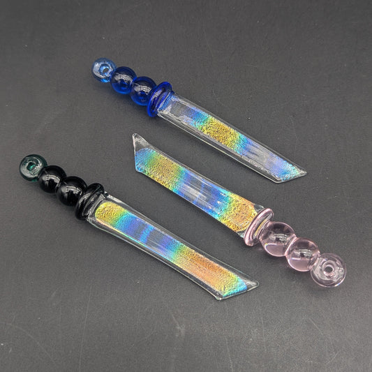 Glass Rainbow Sword Dab Tool-Avernic Smoke Shop