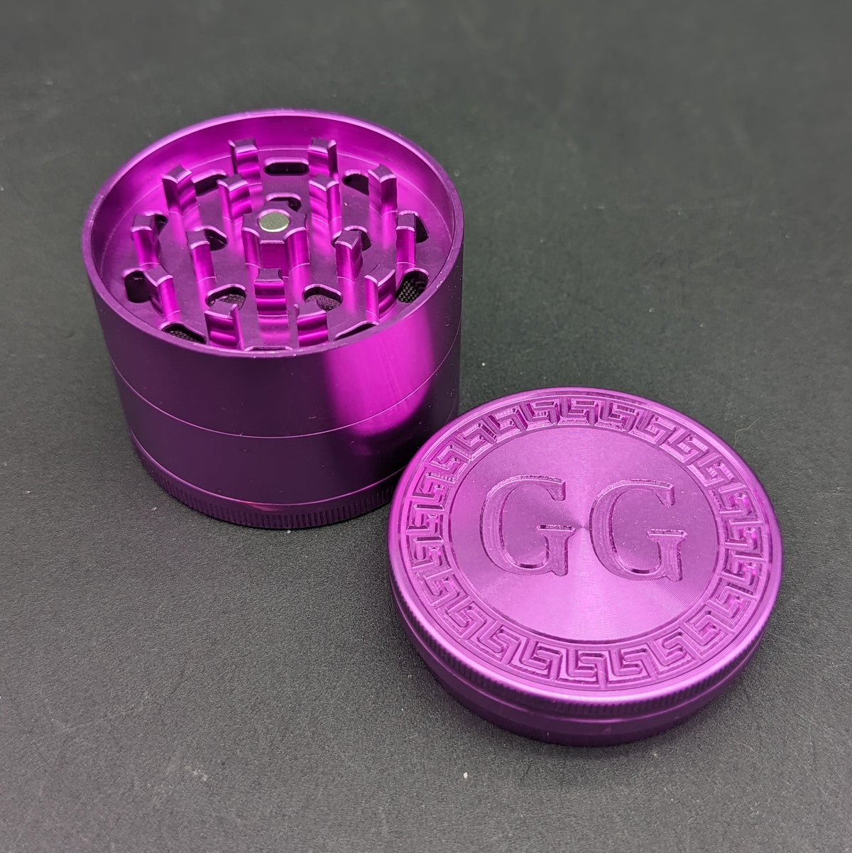 Greek Glass 4 Piece Metal Grinders-Meech Madness Smoke Shop