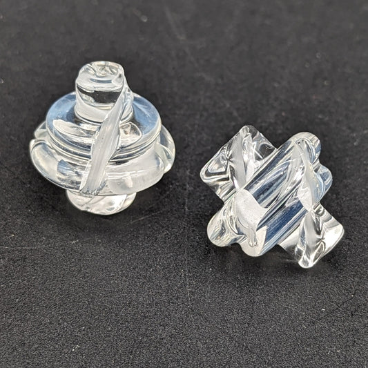 Greek Glass Slitted Spinner Cap-Avernic Smoke Shop