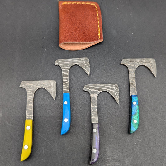 Hatchet Scythe Damascus Steel Dab Tool 3.5"-Avernic Smoke Shop