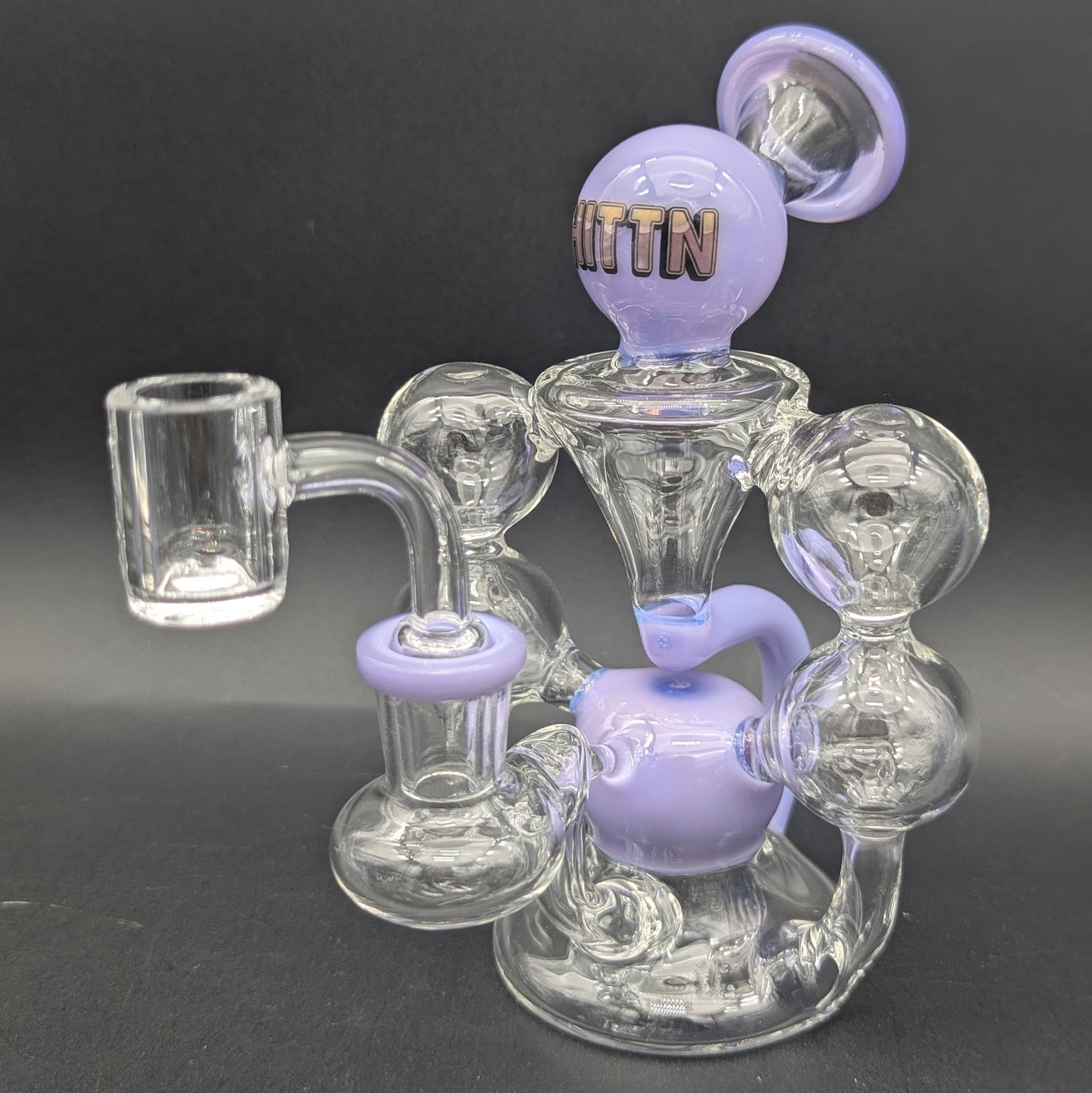 Hittn Glass 6" Double Bubble Recycler Dab Rig-Avernic Smoke Shop