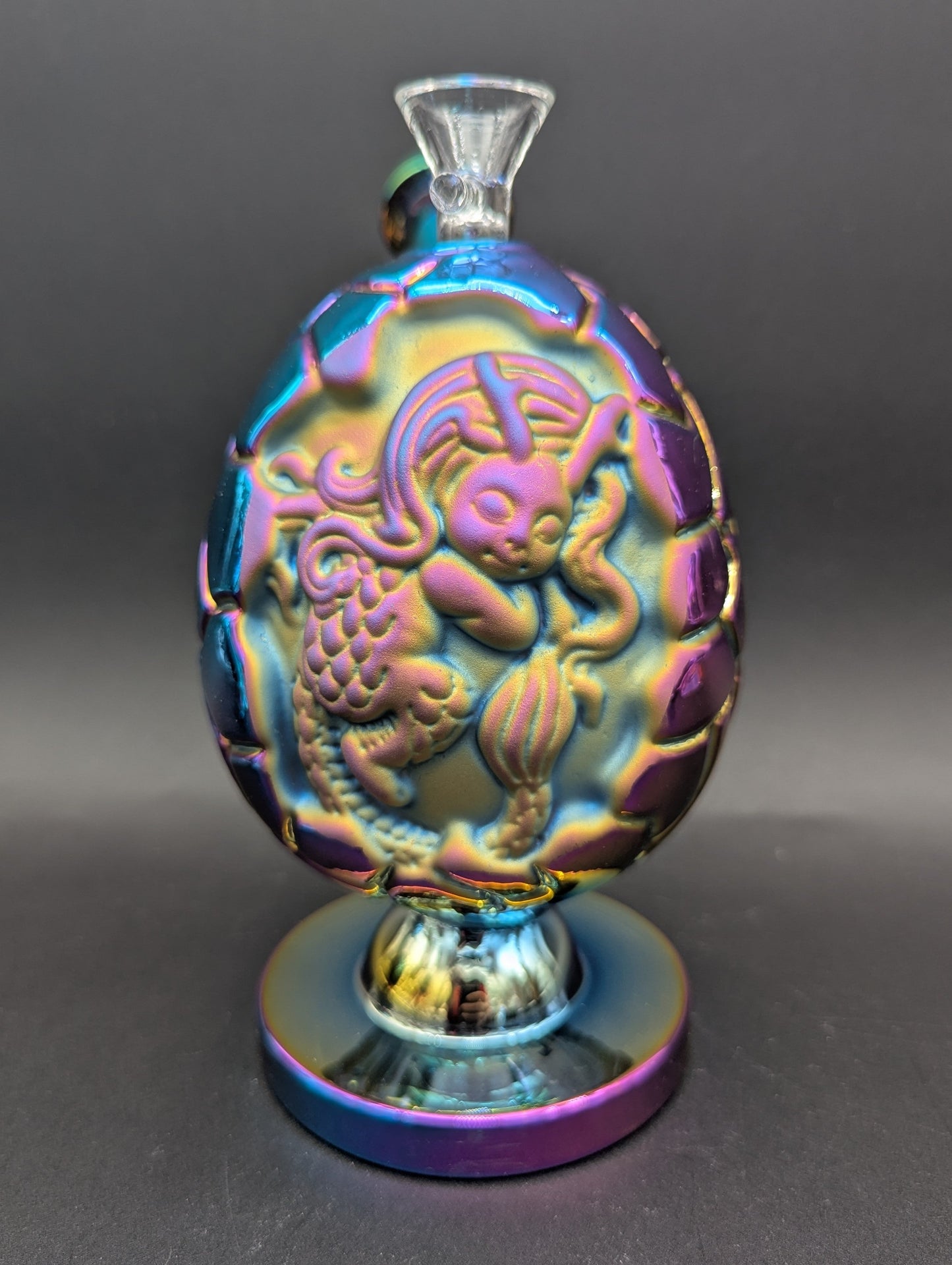 Iridescent Dragon Egg Bubbler 6"-Avernic Smoke Shop