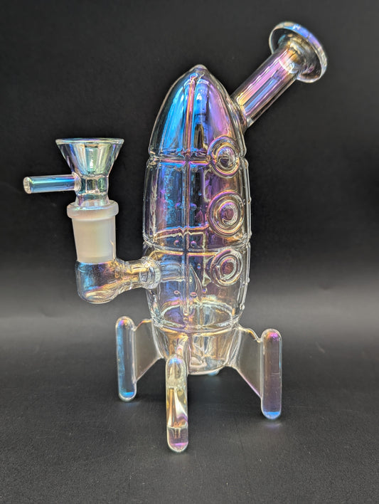 Journey To The Stars Electroplated Glass Water Pipe | 7"-Avernic Smoke Shop
