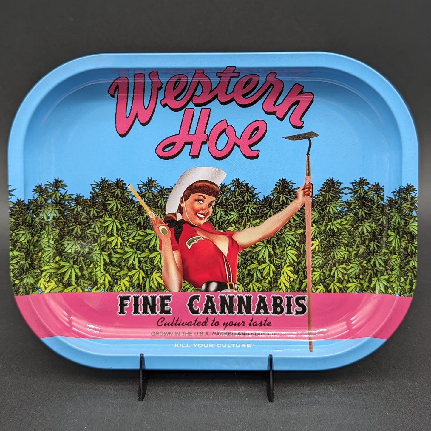 Kill Your Culture Metal Rolling Tray | Western Hoe | 7"x5.5" - Meech Madness Smoke Shop