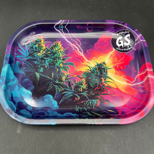 "Lightning Strikes" Grinder Solutions Rolling Tray - 7"x5.5"-Avernic Smoke Shop