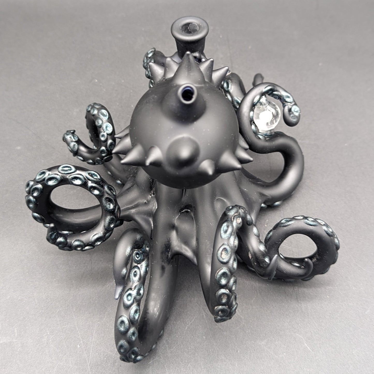 Mako Glass 10mm Opal Eyes Octopus Sculpture Dab Rig - Meech Madness Smoke Shop