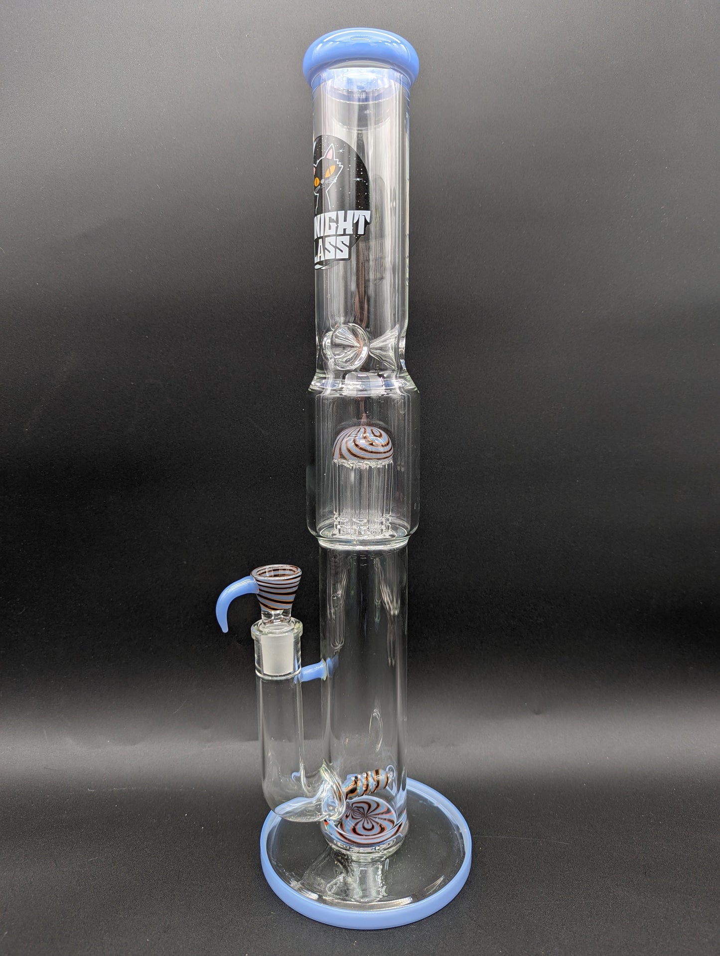 Midnight Glass 18" Worked Dual Perc Bong-Avernic Smoke Shop