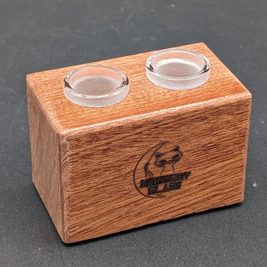 Midnight Glass - 2 Piece Wooden 18mm Slide Holders-Meech Madness Smoke Shop
