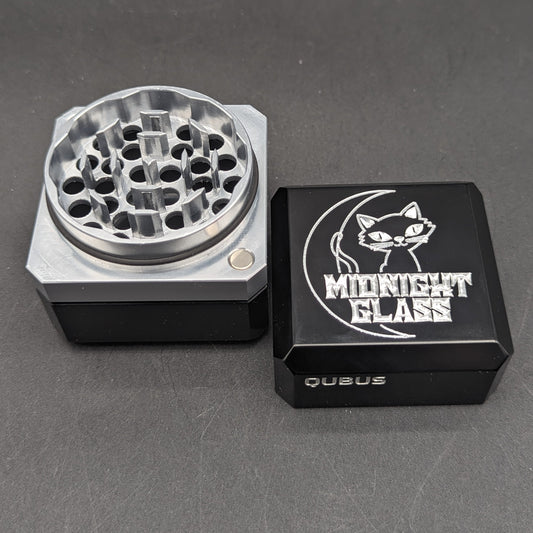 Midnight Glass x Qubus Premium Grinder-Meech Madness Smoke Shop