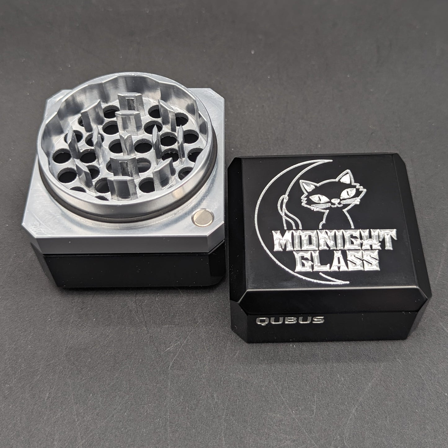 Midnight Glass x Qubus Premium Grinder-Meech Madness Smoke Shop