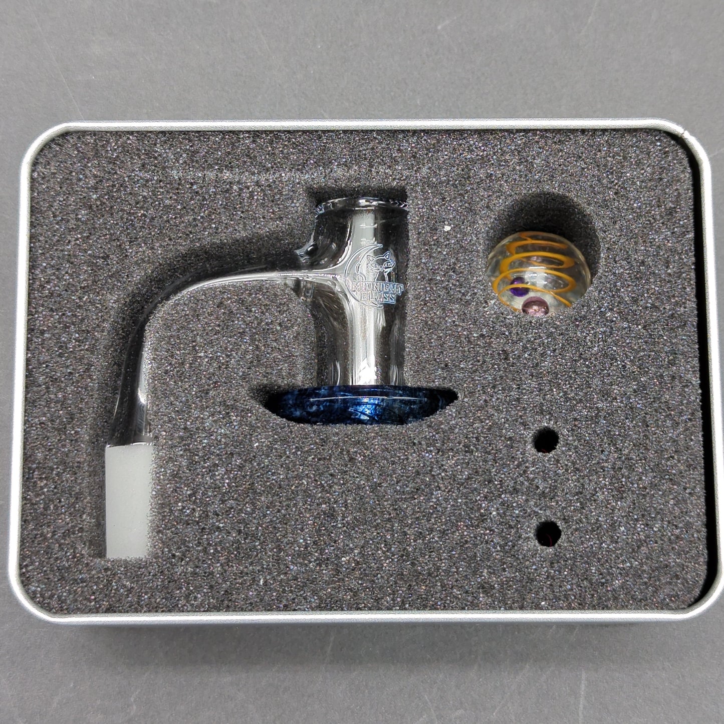 Midnight Quartz Blender Banger Set w/ Marble 14mm-Avernic Smoke Shop