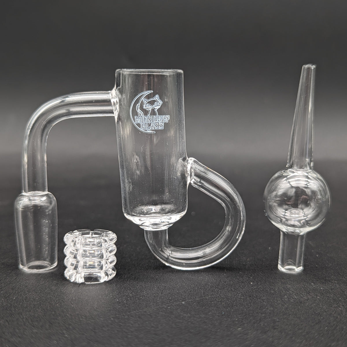 Midnight Quartz Diamond Knot Loop Banger 14mm-Avernic Smoke Shop