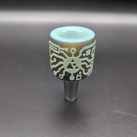 Milky Way Glass "Circuitboard: Shadow Art" Bowl 14mm - Meech Madness Smoke Shop