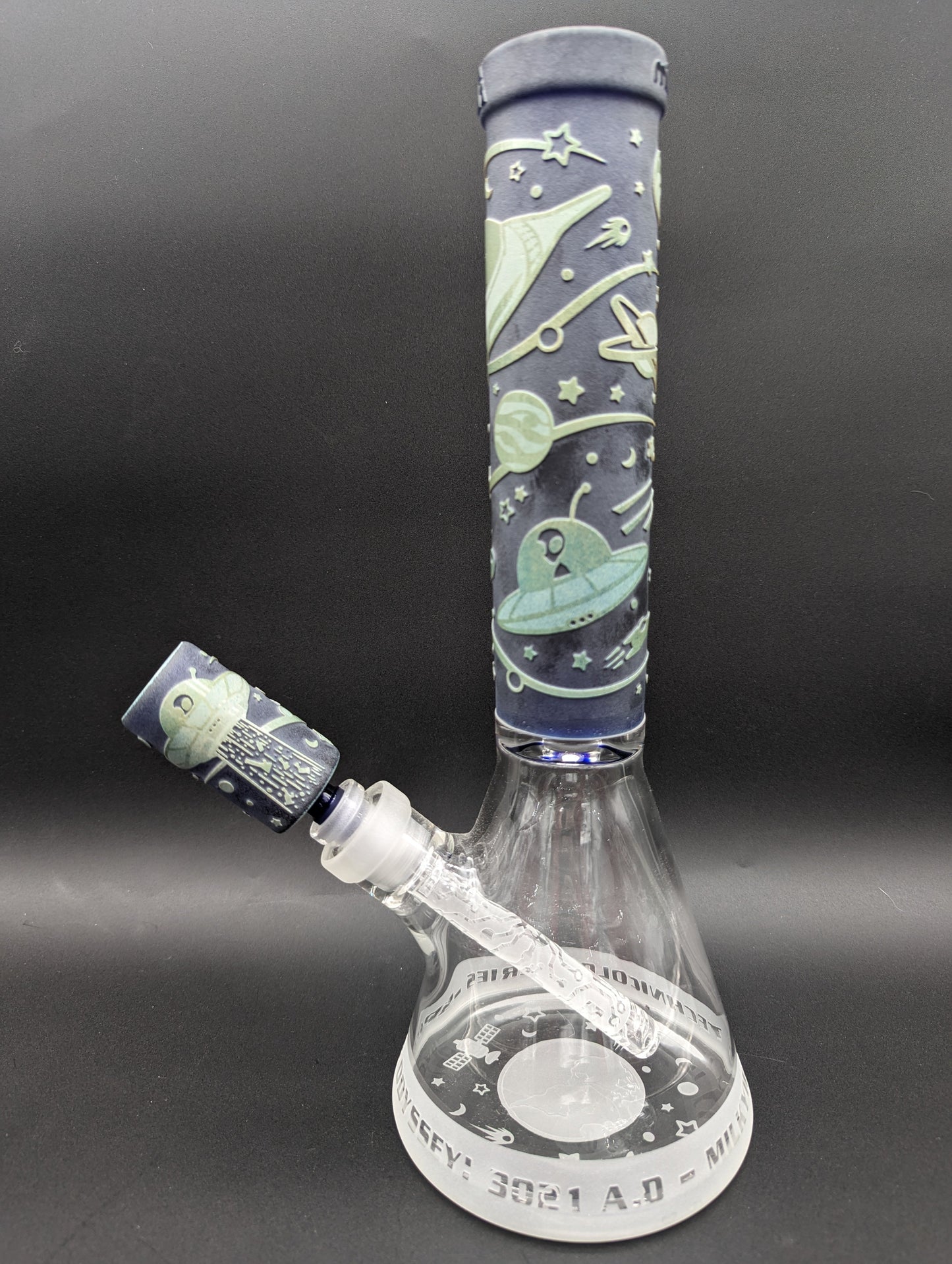 Milkyway Glass "Space Odyssey" in Color 14" Beaker-Avernic Smoke Shop