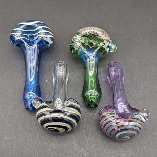 Mini Spiral Spoon Pipes - Reading Glass Militia-Meech Madness Smoke Shop