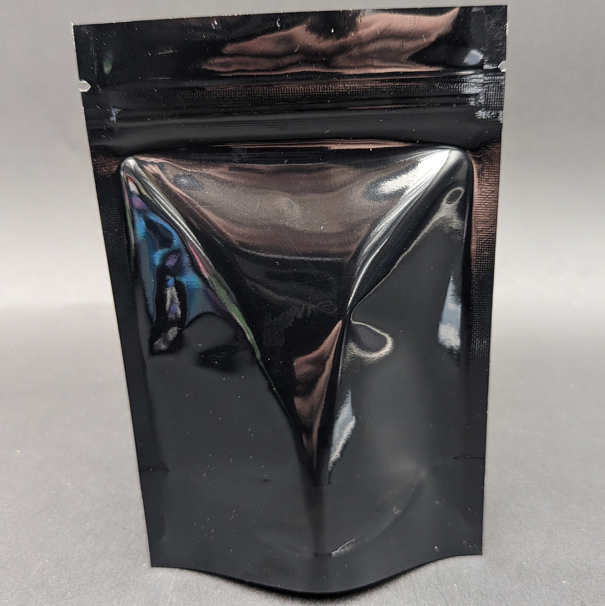 Mylar Bag Glossy Black/Clear - 1/8 (3.5g)-Meech Madness Smoke Shop
