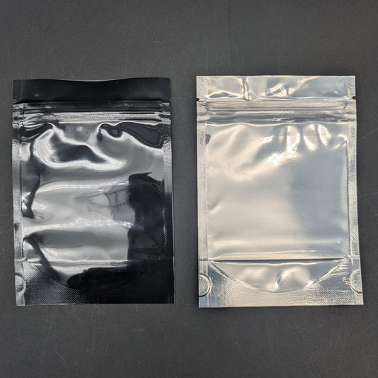 Mylar Bag Glossy Black/Clear - 1/8 (3.5g)-Meech Madness Smoke Shop