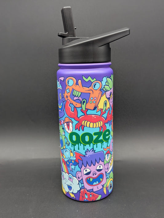Ooze Stainless Steel 18oz Water Bottle with Straw-Meech Madness Smoke Shop