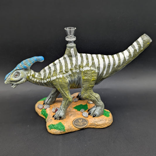 Parasaurolophus Dinosaur Bong - Glass and Resin-Meech Madness Smoke Shop