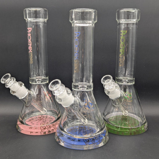Phoenix 12" 9mm Thick Accented Beaker - Meech Madness Smoke Shop