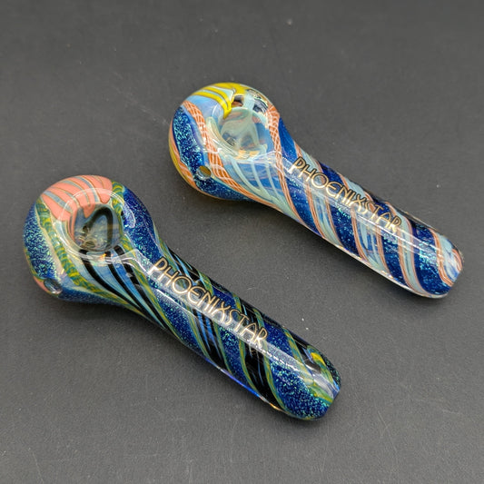 Phoenix 4" Dichro Twist Roped Hand Pipe-Avernic Smoke Shop