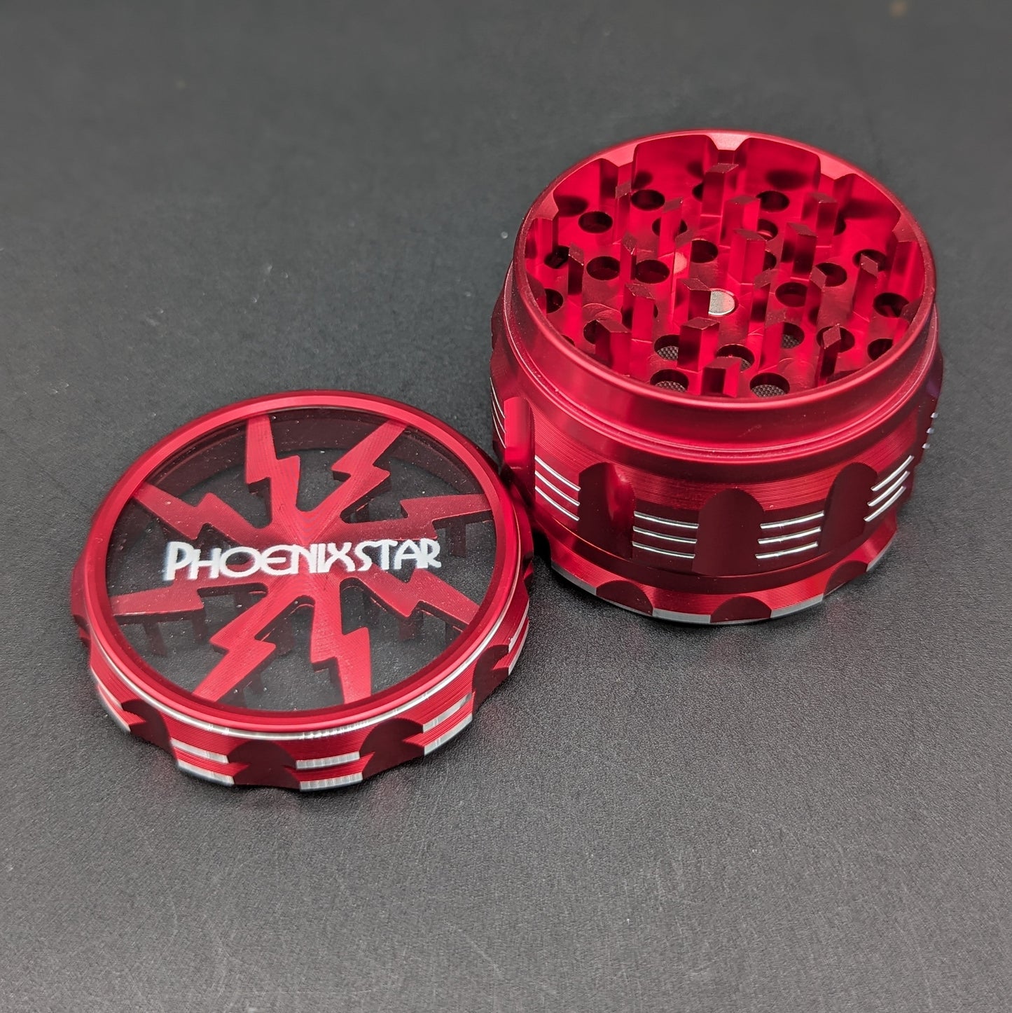 Phoenix Full Color Gripped Lightning Grinders-Avernic Smoke Shop