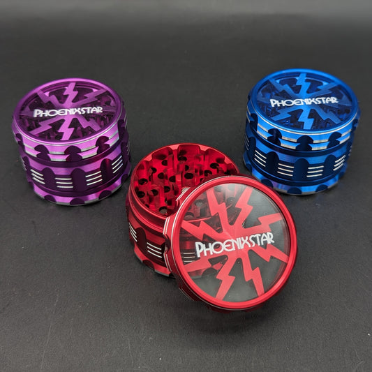 Phoenix Full Color Gripped Lightning Grinders-Meech Madness Smoke Shop
