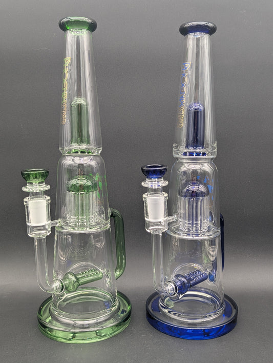 Phoenix Glass Dual Perc Recycler Cone Tube-Avernic Smoke Shop