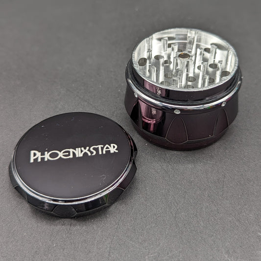 Phoenix Mini 50mm Chrome Herb Grinder-Meech Madness Smoke Shop