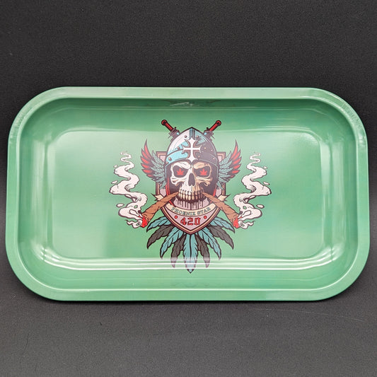 Phoenix Skull Gladiator Medium Rolling Tray-Avernic Smoke Shop
