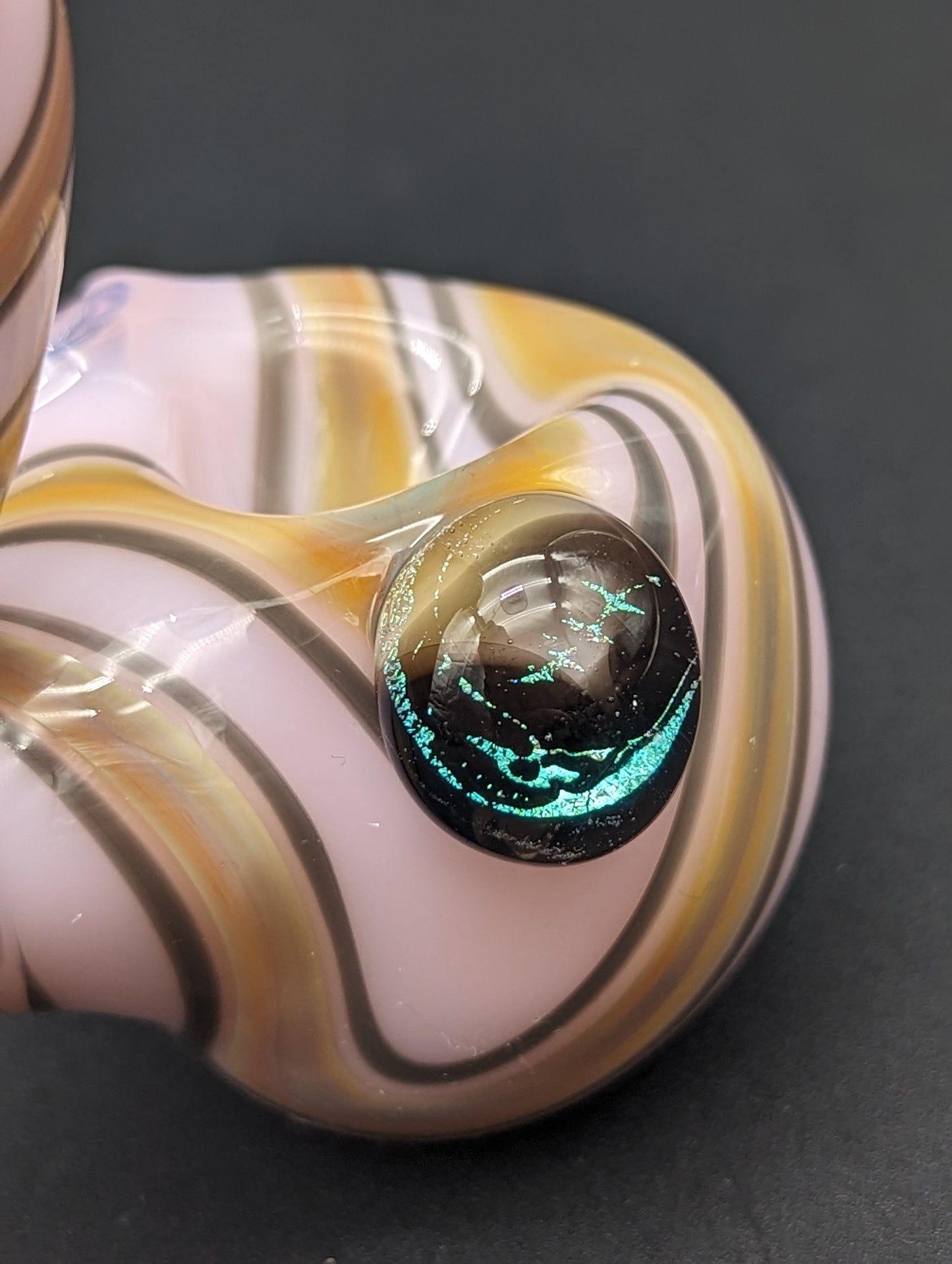 Pink Swirl Sherlock Pipe - Reading Glass Militia - Meech Madness Smoke Shop
