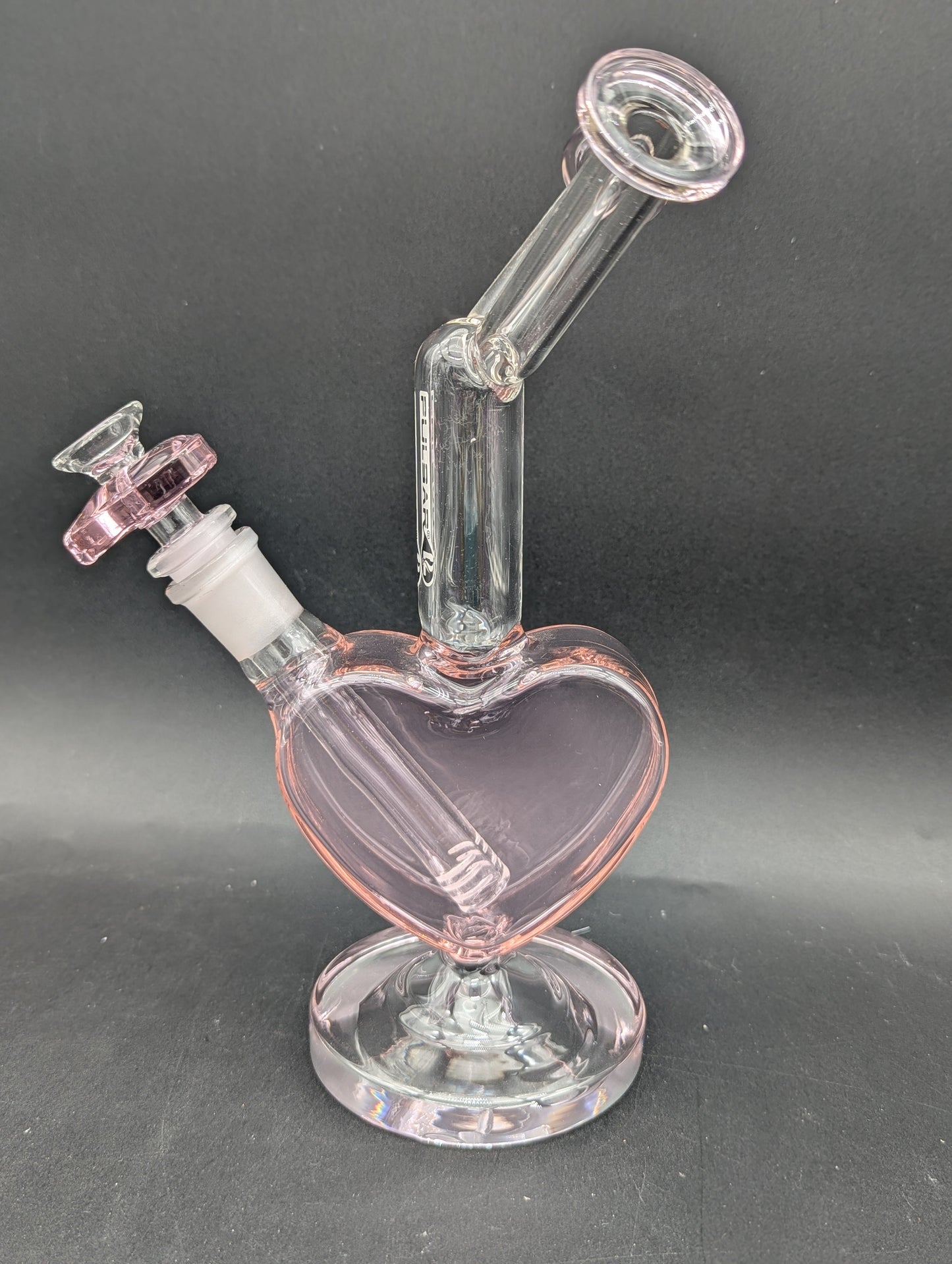 Pulsar Double Kiss Heart Glass Water Pipe | 11"-Avernic Smoke Shop